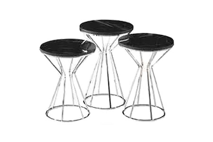 MDF Vazo Zigon Sehpa Silver