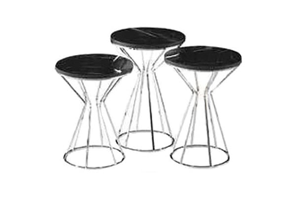 MDF Vazo Zigon Sehpa Silver