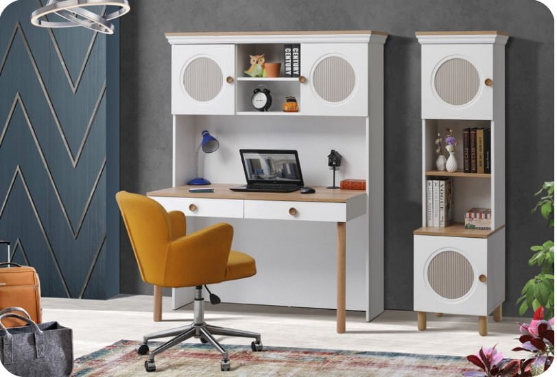 Beyaz Bohem Kitaplık