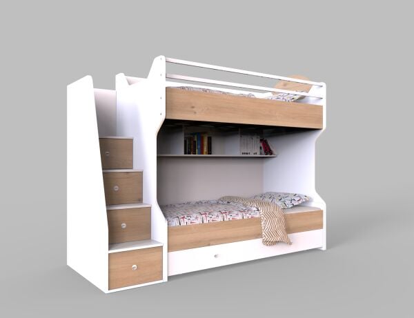 T-342 Smart Yavrulu  Ahşap Ranza