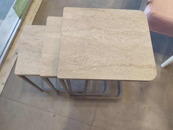 Traverten Görünümlü Zigon Sehpa