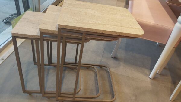 Traverten Görünümlü Zigon Sehpa