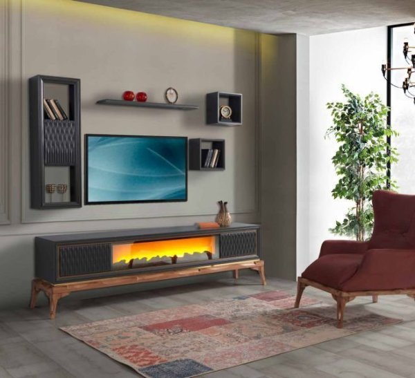Relaks TV Ünitesi Şömineli