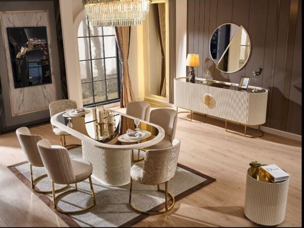 Gucci Yemek Odası Takımı - Krem