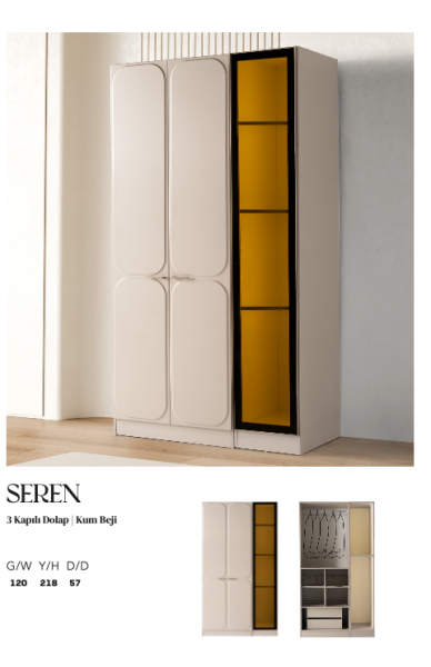 Seren 3 Kapılı Dolap