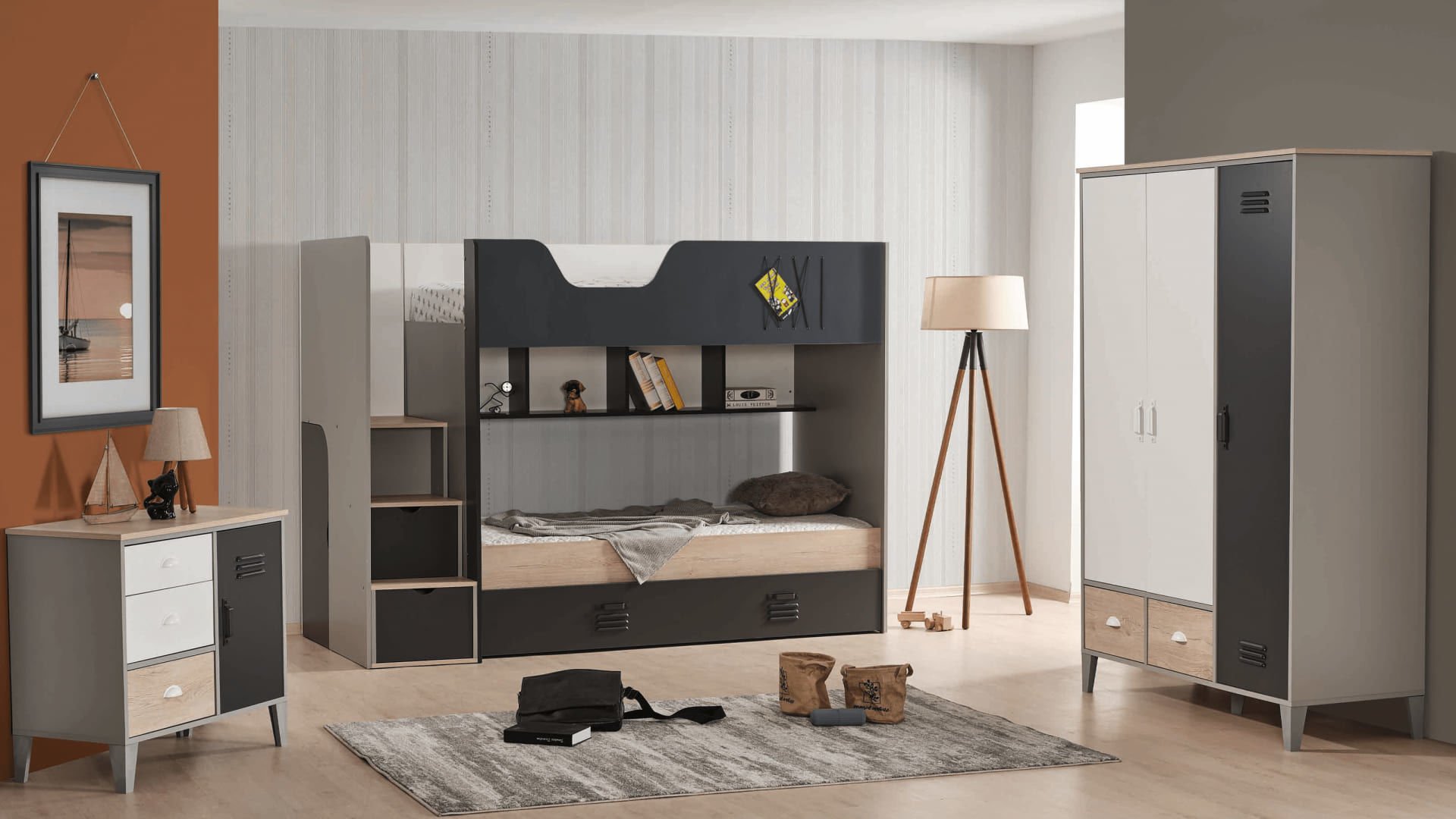 Ahşap Ranzalı Çocuk Odası