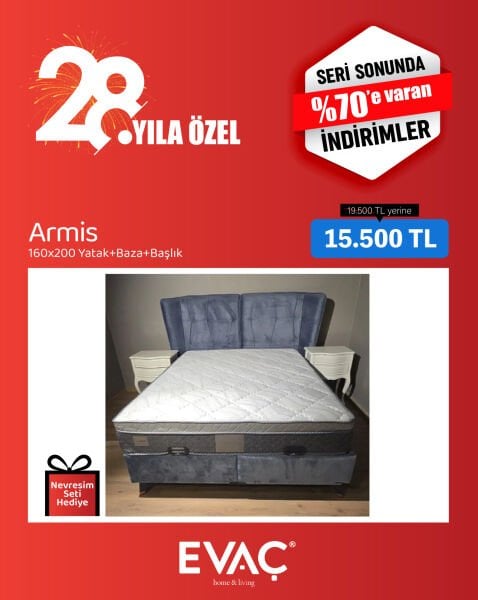 Outlet Armis 160x200 Yatak + Baza + Başlık