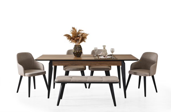 Outlet Asel Yemek Masası 4 Sandalye + 1 Bench