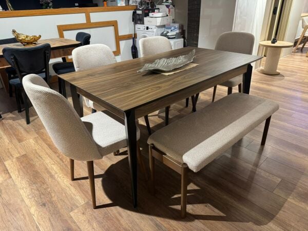 Outlet Asel Yemek Masası 4 Sandalye + 1 Bench