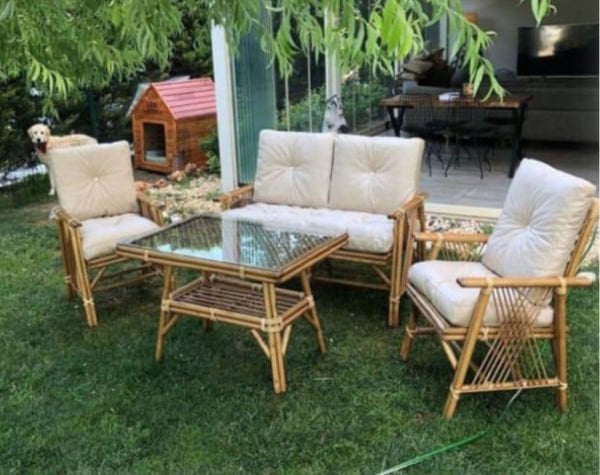 Bambu İkili Bahçe Mobilyası
