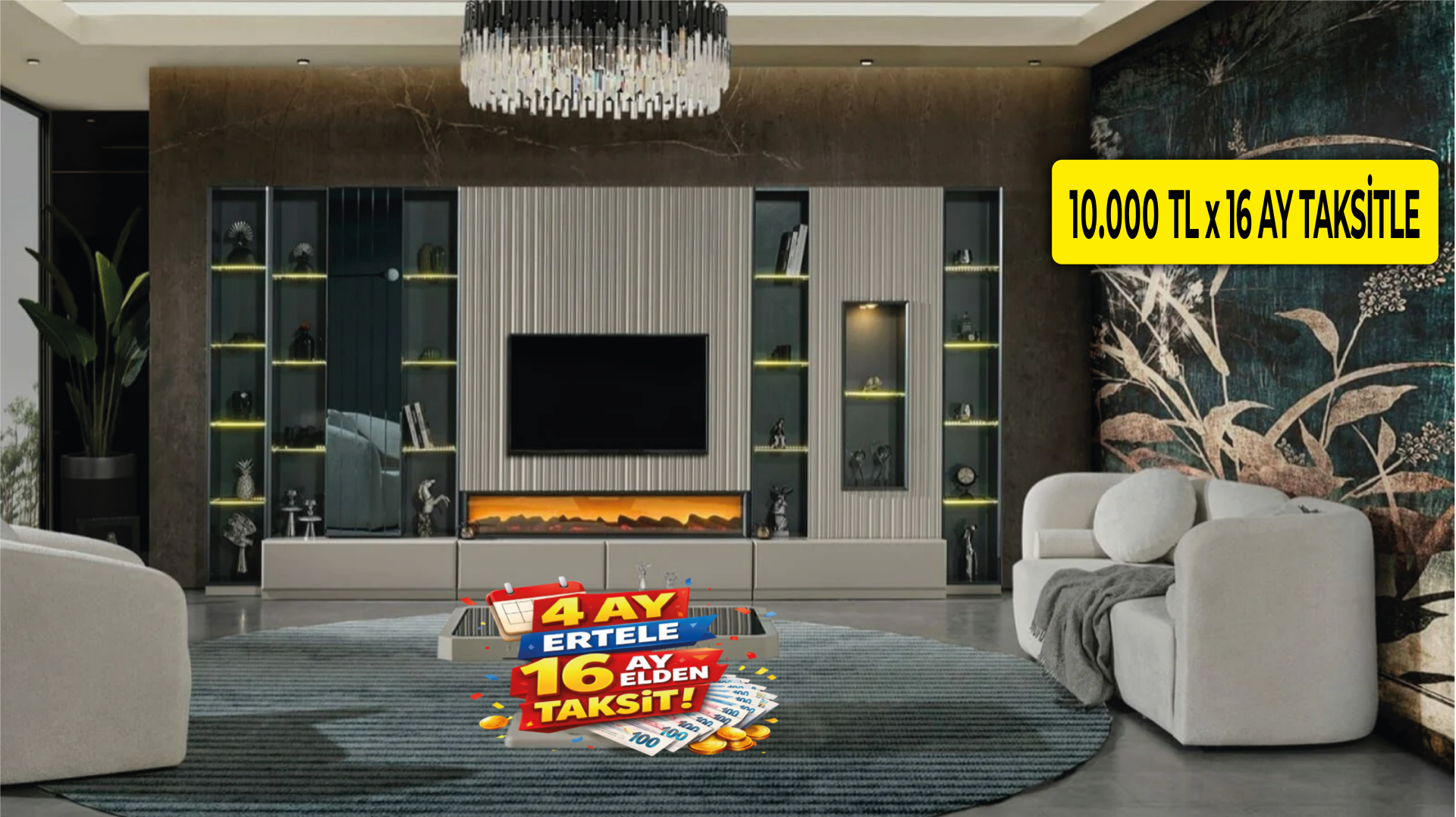 Everest Şömineli  Tv Ünitesi