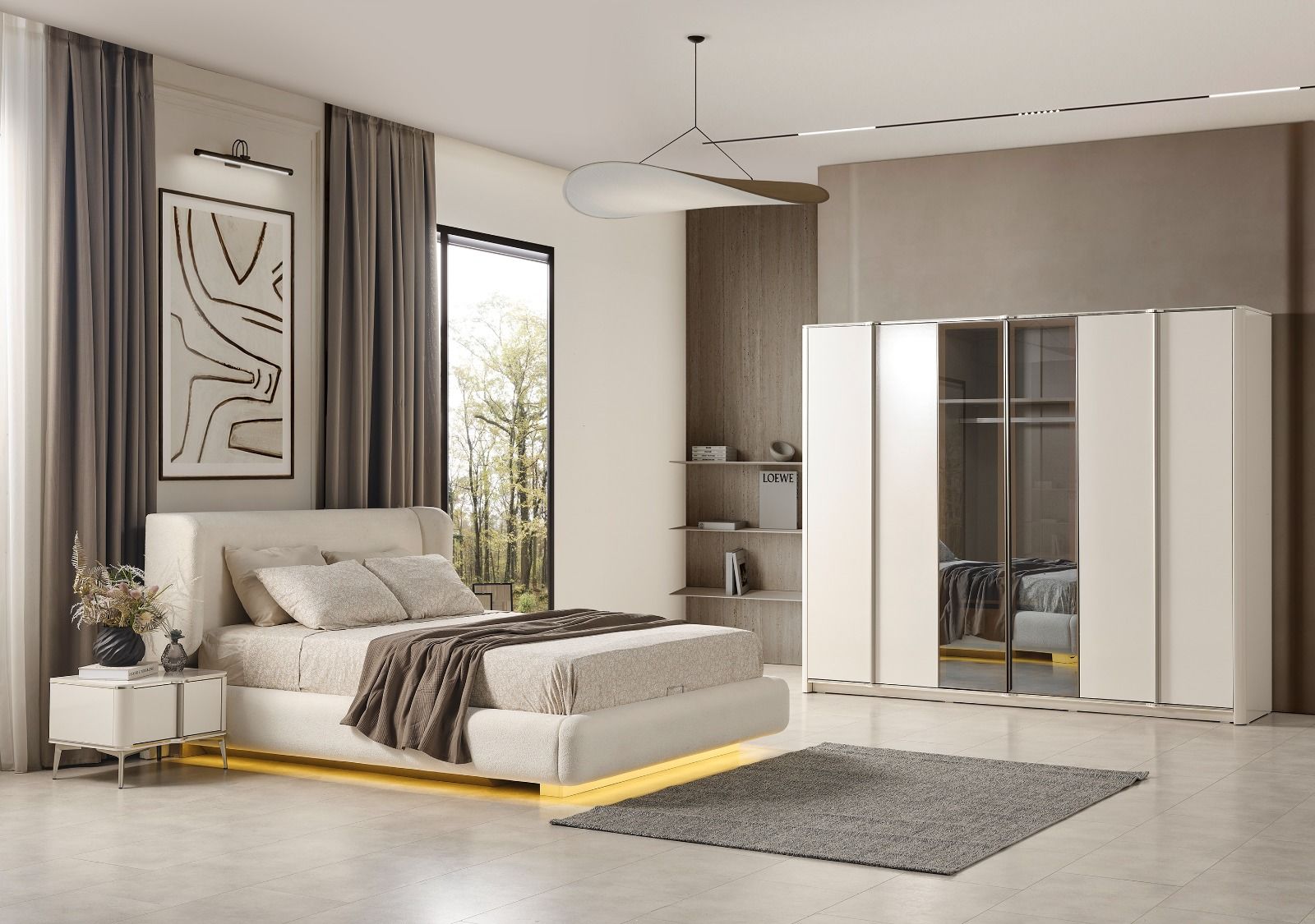 Kavis 6 Kapılı Camlı Gardolap