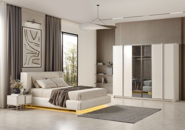 Kavis 6 Kapılı Camlı Gardolap