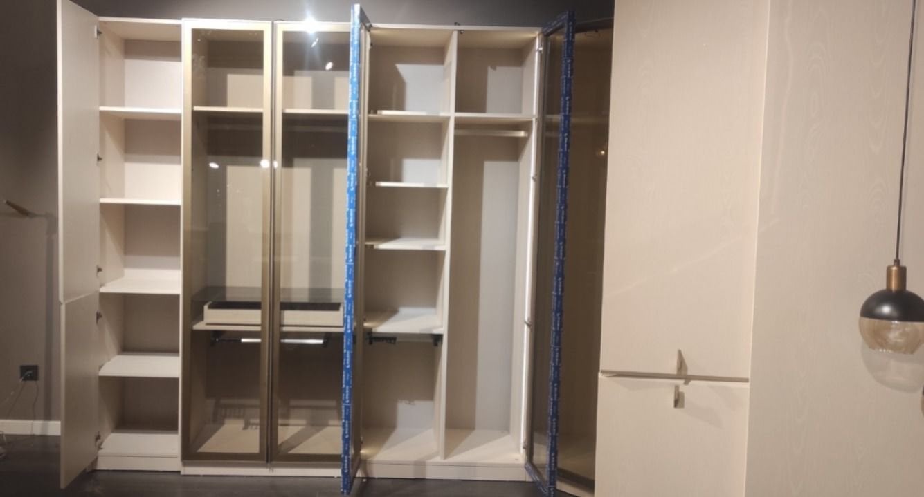 Miray İkili Kapaklı Raflı Pantolonluklu Dolap