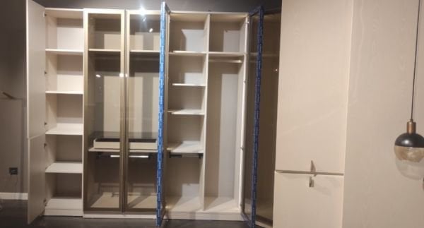 Miray İkili Kapaklı Raflı Pantolonluklu Dolap