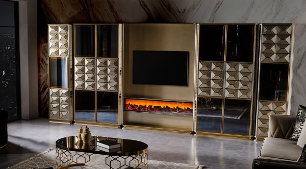 Prada Şömineli Tv Ünitesi