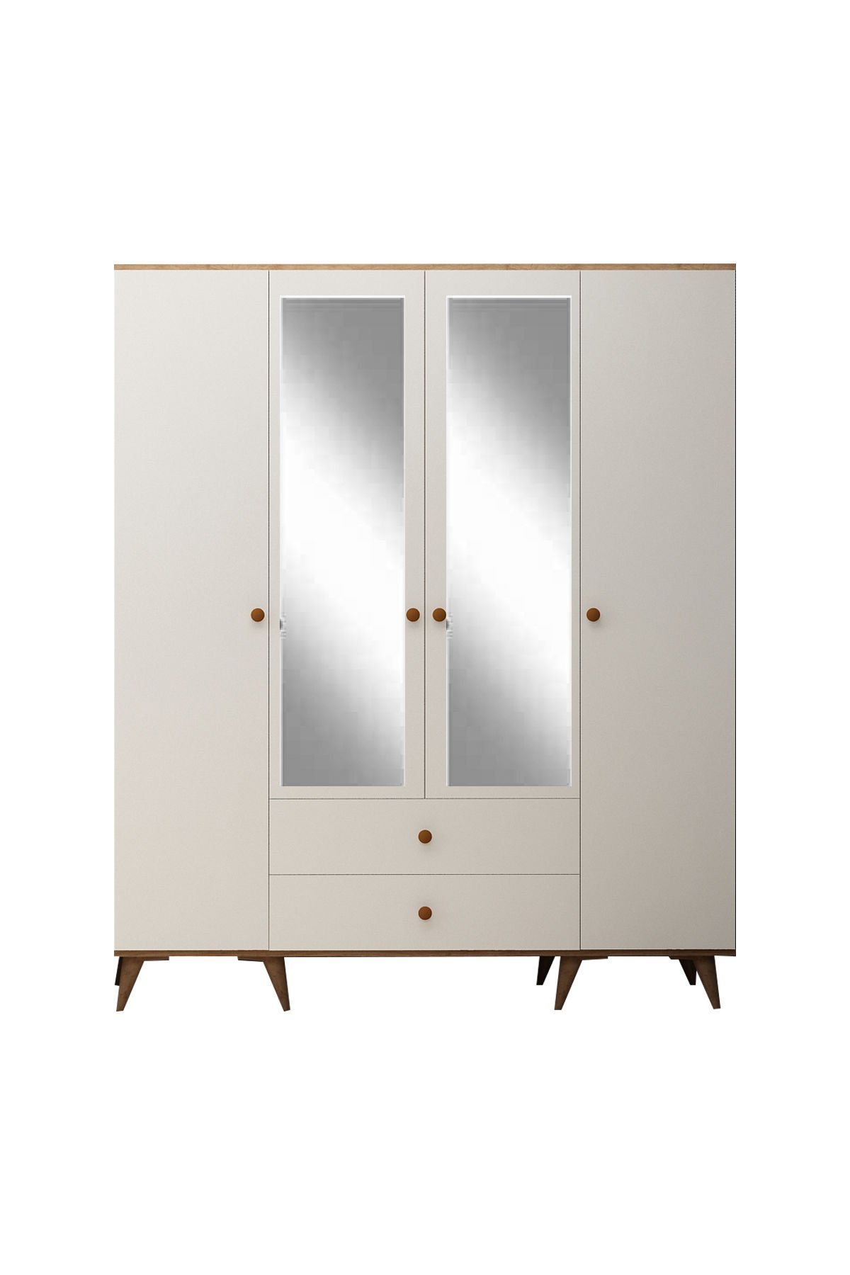 Lena Aynalı Dolap 4 Kapılı Dolap