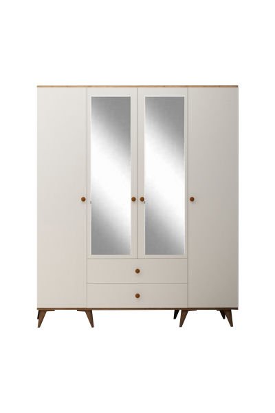 Lena Aynalı Dolap 4 Kapılı Dolap