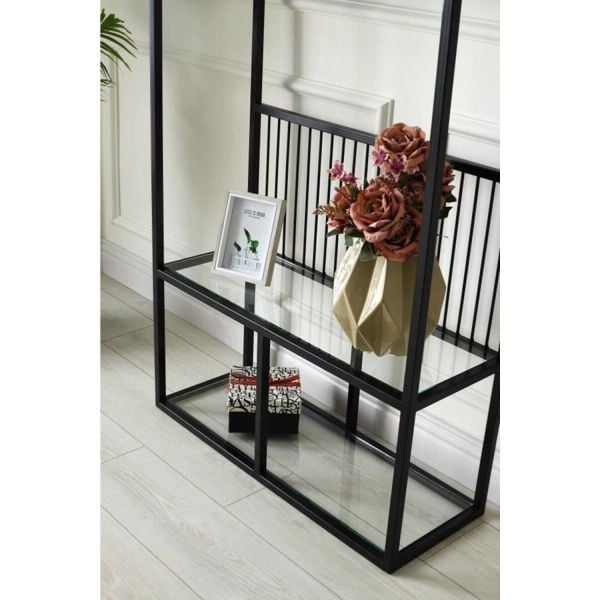Camlı Dekoratif Kitaplık 80x30x180